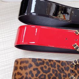 CH belt 50MM woman mens belt designer Leopard pattern glossy surface calfskin two-sided brass gold plated customization belt Luxury brand anniversary gift 005