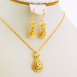 Necklace Earrings Set Dubai Necklace/Earrings Jewellery For Women Gold Colour Small Heart Love Ethiopian Wedding African/Eritrea/Habesha