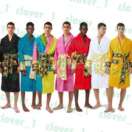 Designer Bathrobes Winter Warm 7 Colors Unisex Brand Cotton Sleepwear Night Robe High Quality Men Bathrobe Classcial Luxury Robe K2299