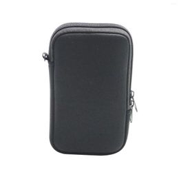 Storage Bags Neoprene Zipper Closure Carrying Pouch Mini Portable Case Solid Power Bank Bag Waterproof Home Travel With Lanyard