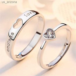 2Pcs/sets Zircon Heart Matching Couple Rings Set Forever Endless Love Wedding Ring For Women Men Charm Valentine's Day Jewellery L230620