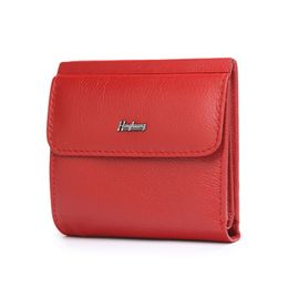 HH Mini Genuine Leather Women's Wallet Small Luxury Female ID Card Holder Wallets Slim Cow Leather Ladies Money Bag Coin Purses