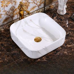 Retro Art Ceramic Washbasin Bathroom Toilet Sink For Countertop Lavatory Basin Matching Set Drain KS35