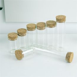 Frame 15ml/25ml/30ml/35ml/40ml/45ml/50ml/55ml/60ml/80ml/100ml Small Glass Test Tube with Cork Stopper Bottles Jars Vials 12 Pieces