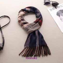 Top Original Bur Home Winter scarves online shop Imitation cashmere scarf with thick tassels autumn and winter knitted English plaid neck warm men's women's shawl