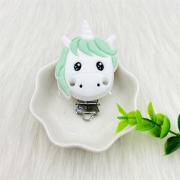 Blocks 10/20/50pcs Bpa Free Unicorn Silicone Pacifier Clips Cartoon Diy Animal Teether Beads Pacifier Clip Baby Oral Care Nurse Toys