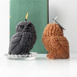 Curtains Tilted Head Owl Candle Mould Diy Handmade Soap Gypsum Clay Resin Crafts Making Silicone Mould Home Decoration Ornaments 2022 New