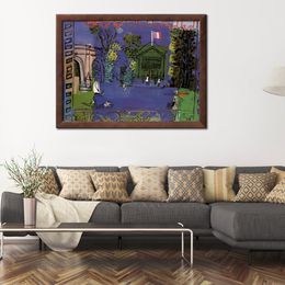 Contemporary Abstract Art on Canvas Nogent Sur Seine 1934 Handmade Landscape Painting Wall Decor