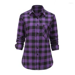 Women's Blouses Dioufond 2023 Spring Plaid Shirt Women Loose Plus Size Female Long Sleeve Cotton Flannel Casual Top