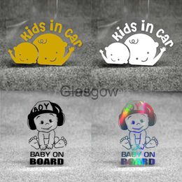 Car Stickers Diecut Stickers Kids In Car PVC Waterproof Baby on Board Vinyl Decals Suitable for Car Bumper Car Window Glass Body Stickers x0705