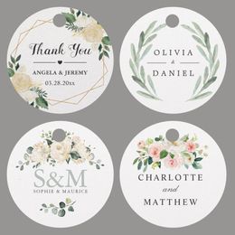 Other Event Party Supplies 100PCS/Set Custom Favour tags Personalised Circle Wedding Tags With Hole your text or Handmand Thank You Labels 230704