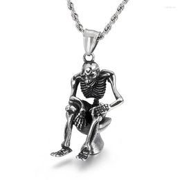 Pendant Necklaces European And American Personality Unique Skull Men's Stainless Steel