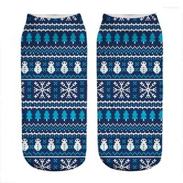 Women Socks Women's Kawaii Ugly Sweater Pattern Blue Printed Woman Harajuku Happy Funny Novelty Cute Girl Gift For