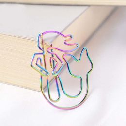 8Pcs/lot Colourful Rainbow Mermaid Paperclips Electroplating Metal Paper Clips Po Clip Decorative Stationary