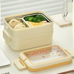 Dinnerware Sets Modern Container Grade Cartoon Pattern Rectangle Stainless Steel Portable Lunch Box Storage