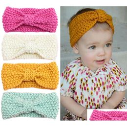 Headbands Candy Color Designer Baby Solid Kids Boy Girl Hair Bows Bohemia Ear Care Clip Head Bands Accessories For Child Drop Delive Dhw5K