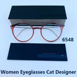 Sunglasses Frames Denmark Brand Glasses Frame Women Cat Designer Oval Ultralight 4g Screwless Eyewear 6548 Optical Prescription Eyeglasses