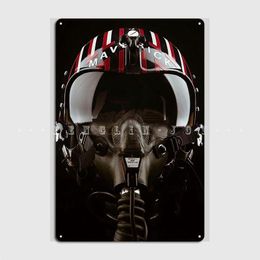 Films Top Gun Maverick Helmet Metal Sign Cinema Garage Cave Pub Design Wall Decor Tin Sign Poster