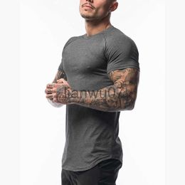 Men's T-Shirts Gym Clothing Sports T Shirt Men Cotton Breathable Fitness Mens Short Sleeve Tshirt Running Tshirt Summer Tight Tee Shirt homme J230705