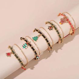 Link Bracelets Christmas Jewellery Charm Bracelet And Santa Claus Tree For Women Pendant Chain Exquisite Ladies Gift