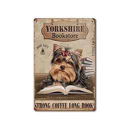 Films Yorkshire Terrier Lover Gift Coffee Company Wall Art Bathroom Home Office Farmhouse Kitchen Decoration Retro Metal Tin Sign