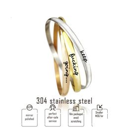 Bangle New Keep Ing Going Inspirational Bracelets For Women Gold Rose Tricolour Lettering Fashion Jewellery Gift Drop Delivery Dhcw3