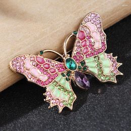 Brooches Elegant Charm Butterfly Animal Pearl Brooch Women Rhinestone Large Jewellery Colourful Insect Pinh Vintage Fashion Gifts