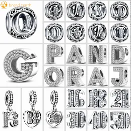 925 Sterling Silver for pandora charms authentic bead 26 A to Z Letter charm set Pendant DIY Fine Beads Jewelry