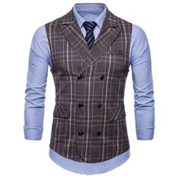 Men's Vests Spring Autumn Men Plus Size Slim Buttons Lattice Business Formal Buckle Handsome Simple Allmatch Fashion Casual Blazer 230705