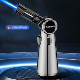 Flashlight Gas Lighter Windproof BBQ Kitchen Cooking Jet Turbine Large Capacity Airbrush Metal Welding Gift RBIH No