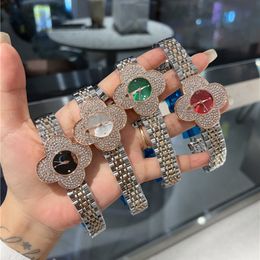 Fashion Full Brand Wrist Watch Women Ladies Flower Designer Style Luxury With Logo Steel Metal Band Quartz Clock L92