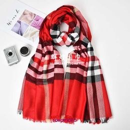 Factory Designer Original Bur Home Winter scarves online store Autumn and winter versatile British style large size cotton plaid scarf for warm women's shawl