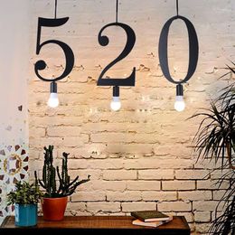 Pendant Lamps Creative Personality Arabic Numerals Bar Restaurant Decorative Lamp Clothing Shop Milk Tea Chandelier