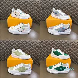 2023-Luxury brand casual shoes men's retro time patent leather lace-up sports men's shoes fashion printed leather sneakers women's
