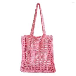 Evening Bags Summer Hand-Woven Handbags Handmade Hollow Beach Vacation Casual Fashion Portable Net Crochet Exquisite For Seaside Holiday