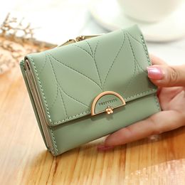 Fashion Three Fold Purse Small Women Wallet Female Short Design Multifunction Lady Coin Porse Coin Pocket Fresh Carteras