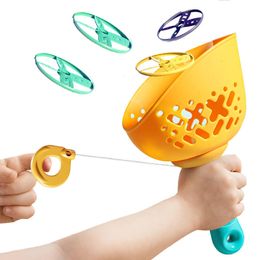 Sand Play Water Fun Flying Saucer Disc er Kids Toys Pull String UFO Throw Catch Outdoor Sport Propeller Children Gift For Boy Girl 230704