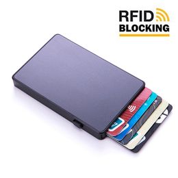 Anti-theft Aluminium Single Box Smart Wallet Slim RFID Fashion Clutch Pop-up Push Button Card Holder Name Card Case bank card bag