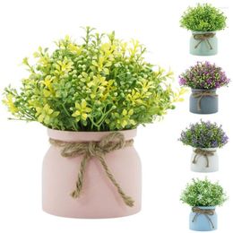 Decorative Flowers Practical Art Artificial Flower Bonsai Fake Green Potted Plant Nice-looking Simulation For Party