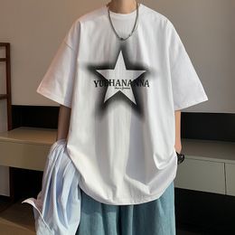 Mens TShirts Men Oversized T Shirt Streetwear Tee High Street Short Sleeve Star Graphic Print Tshirts Fashion Summer Tops 230705