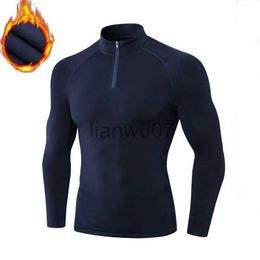 Men's T-Shirts Winter LongSleeve Thermal Shirts Elastic Running Gym Shirts Sport Tshirt Compression Shirts Bodybuilding Fitness Top Sportswear J230705