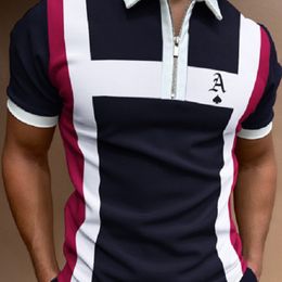 Men's TShirts Men Short Polo Shirt Spades A Polo Shirt Summer Polo Short Tshirts Mens Tops 3D Polo Men Lapel Zipper Casual Polo Short For Men 230704