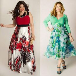 Casual Dresses Fashion Women Sexy Summer Dress Boho Maxi Long Party Floral Beach Sundress Plus Size L-3XL