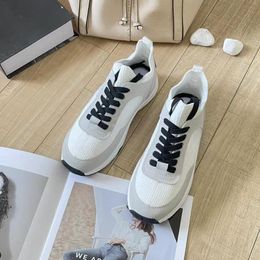 Luxury leather casual shoes fashion ladies letters designer running sneakers men's retro suede knitted lace-up thick-soled casual shoes