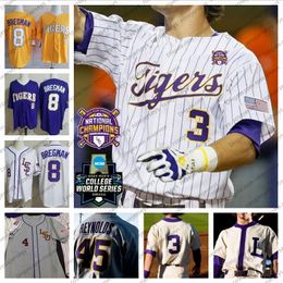 Custom Dylan Crews 2023 CWS DJ LeMahieu Alex Bregman LSU Champions Poul Skenes Josh Smith Tre Morgon Cade Beloso Herr Dam Ungdom Barn Baseballtröja