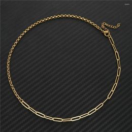 Chains Women Chunky Choker Necklaces Fashion Stainless Steel Square Gold Colour Chain Necklace Jewellery