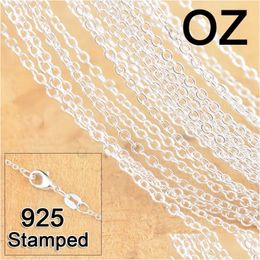 Chains 1Mm 925 Sterling Sier Jewellery Diy Fashion Women Gifts Rolo Link Chain Necklaces With Lobster Clasps Stamp 16 18 24-30 Drop De Dhzup