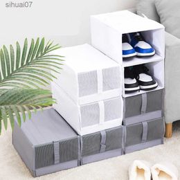 Fold Dustproof Cloth Shoes Case High Quality Thickened Drawer Case Shoe Boxes Stackable Box Shoe Organiser Shoebox L230705