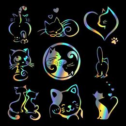 Car Stickers 15CMx102CM Cute Cat Lovely Vinyl Car Stickers Motorcycle Car Styling Cartoon Window Decoration Accessories Decals x0705