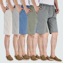 Men's Shorts 2023 Casual Summer Breeches Waist Linen 7 Pants Short For Male Loose Straight Tube Large Size Cargo